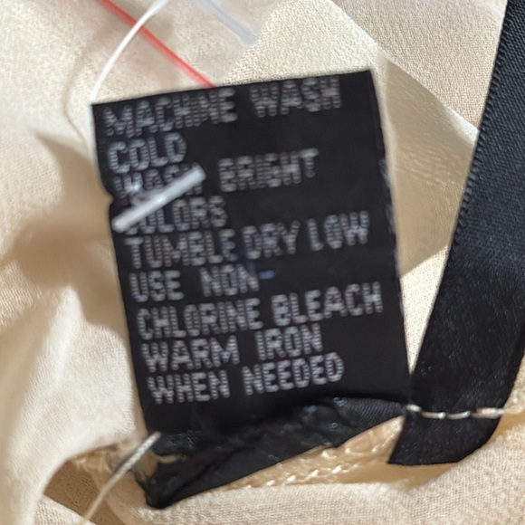 LOVE STITCH  Cream Sheer Button Down Lace Top Shirt Blouse Work Party size S NWT - Picture 7 of 9